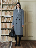 Italian ANGELICO 100% Wool Long Coat | Double-Breasted Tailored Overcoat | Timeless Minimalist Design | MRS Studios