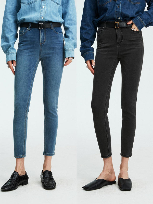 Classic Pencil Fit Fleece-Lined Skinny Jeans | High-Stretch Lycra Denim | Soft Comfort Stretch | Women Jeans | MRS Studios