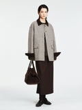 British Harris Tweed Wool Jacket | Barn Coat with Corduroy Collar | MRS Studios