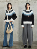 Fair Isle Mohair Wool Sweater / Cardigan | Geometric Pattern | Soft Fluffy Knit | Christmas Atmosphere | MRS Studios