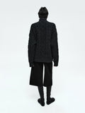 Aran-Knit Wool Cardigan | Textured Knit | Speckled Yarn | Irish Style | Women’s Wool Sweater | MRS Studios