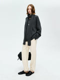 Wool Cashmere Blend Sweater | Relaxed V-Neck Pullover | Soft & Lofty Texture | Women Knitwear | MRS Studios