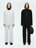 Cozy Wool–Silk Fleece Loungewear Set | Soft Long-Sleeve Sweatshirt & Wide-Leg Pants | Relaxed Fit | MRS Studios