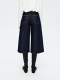 Fleece-Backed Denim A-Line Cropped Jeans | Eco Heat-Locking Weave | 7/10 Wide Leg | Women Jeans | MRS Studios