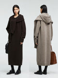 Yak Wool Blend Knit Set | Crewneck Sweater, Dress and Hooded Scarf | Soft Lofty Texture | Women Knitwear | MRS Studios