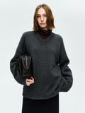 Wool Cashmere Blend Sweater | Relaxed V-Neck Pullover | Soft & Lofty Texture | Women Knitwear | MRS Studios