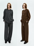 Cozy Wool–Silk Fleece Loungewear Set | Soft Long-Sleeve Sweatshirt & Wide-Leg Pants | Relaxed Fit | MRS Studios