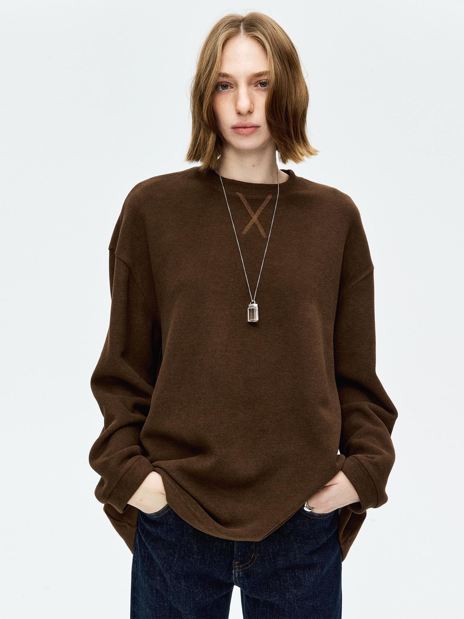 Cozy Wool–Silk Fleece Loungewear Set | Soft Long-Sleeve Sweatshirt & Wide-Leg Pants | Relaxed Fit | MRS Studios