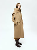 Wool Cashmere Double-Faced Coat | Minimal Cocoon Silhouette | Rounded Scarf | Long Wool Coat | MRS Studios