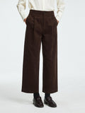 High Waist Cotton Corduroy Trousers | Vintage Barrel Tapered Leg | Elastic Waistband | Casual Style Pants | MRS Studios