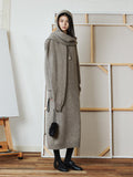 Yak Wool Blend Knit Set | Crewneck Sweater, Dress and Hooded Scarf | Soft Lofty Texture | Women Knitwear | MRS Studios
