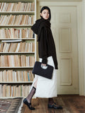 Yak Wool Blend Knit Set | Crewneck Sweater, Dress and Hooded Scarf | Soft Lofty Texture | Women Knitwear | MRS Studios