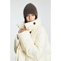 Lightweight Long Down Coat | 90% White Goose Down | Oversized Winter Coat with High Collar | MRS Studios