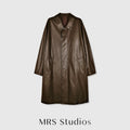 Ultra-Thin Lambskin Trench Coat | Grade-A Uncoated Leather | Relaxed Long Silhouette | Women Coat | MRS Studios