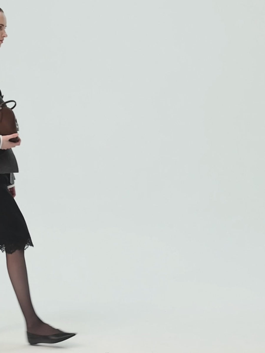 Double-Faced Wool Cashmere Collarless Jacket, film