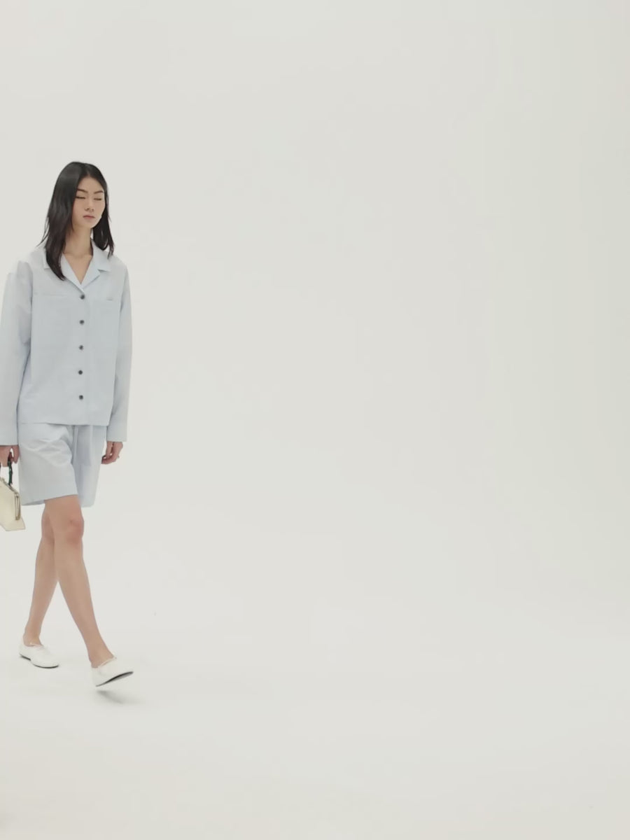 Korean Cotton Cuban Collar Shirt & Shorts Set, film
