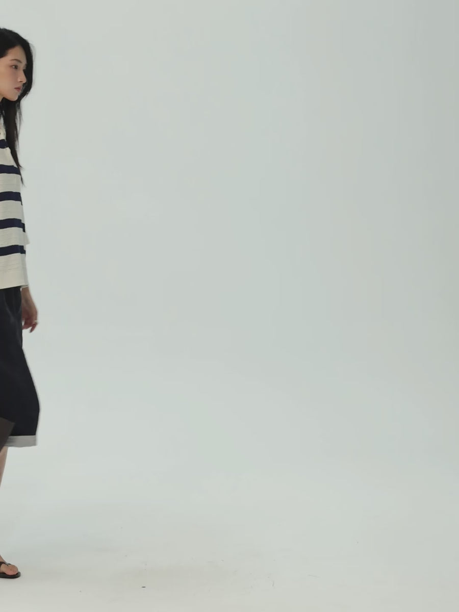 Washi Paper Yarn Knit Polo, film