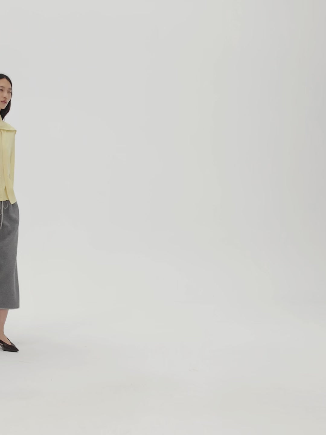Easy-Care Merino Wool Cardigan | Large Shawl Collar | Faux Two-Piece Design | Women Knitwear | MRS Studios