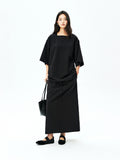 Japanese Cotton Top Pants and Skirt Set | Square Neck Mid-Sleeve | Drawstring Waist | Women Set | MRS Studios