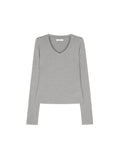 Soft-Touch V-Neck Long Sleeve T-Shirt | Second-Skin Base Layer | Close Fitted Silhouette | Women Top | MRS Studios