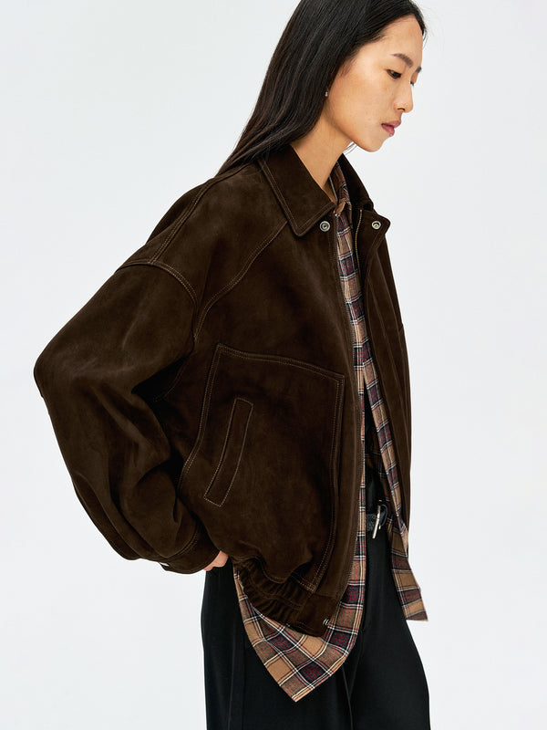 Uncoated A-Grade Lambskin Jacket | Classic Lapel Collar | Natural Grain Leather | Cupro Lining | Women Jacket | MRS Studios